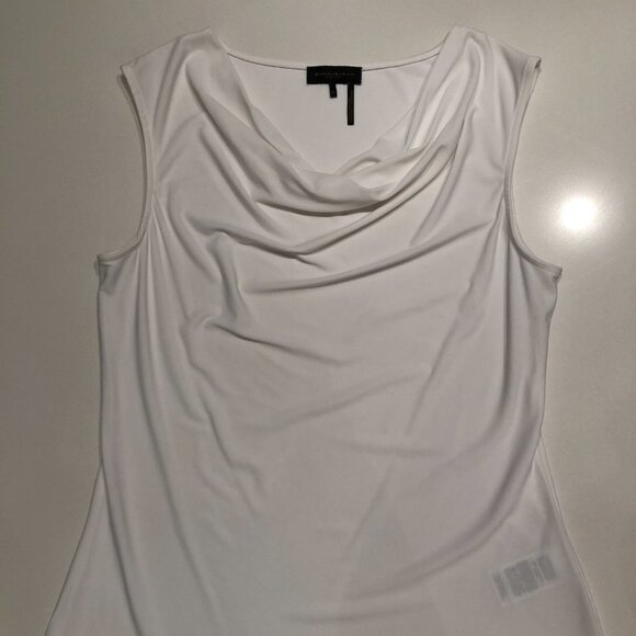 Donna Karan New York Sleeveless Cowl Neck Top in White Size M - Picture 3 of 12